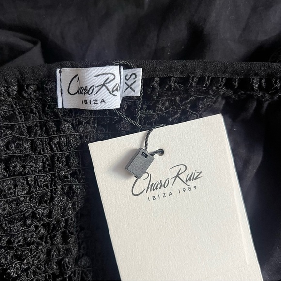 NWT Charo Ruiz Louise Asymmetrical Off-Shoulder Maxi Dress - Black - Size XS - Picture 10 of 13